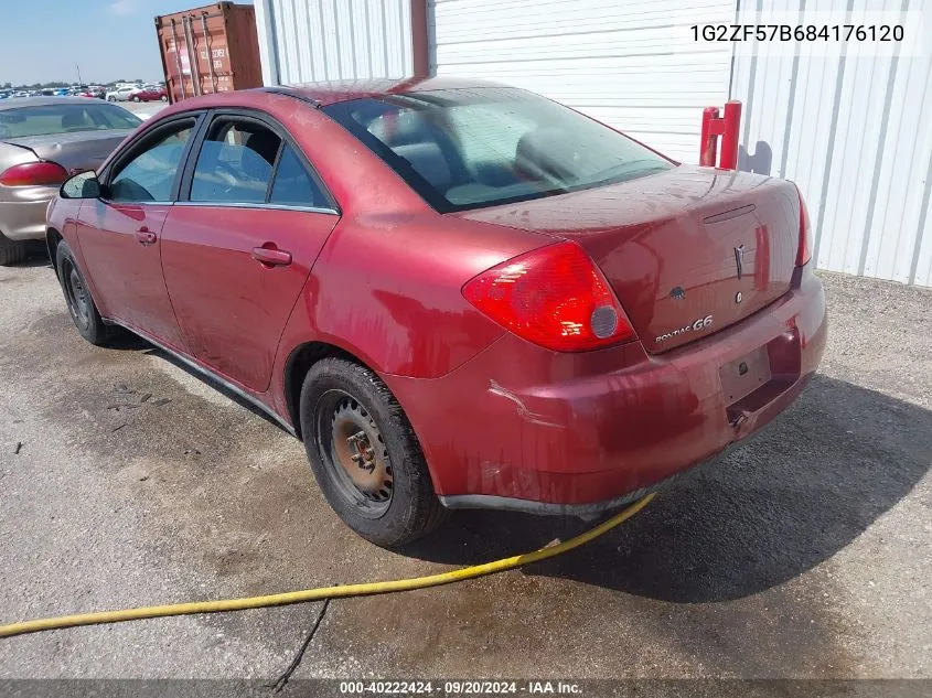 2008 Pontiac G6 Value Leader VIN: 1G2ZF57B684176120 Lot: 40222424