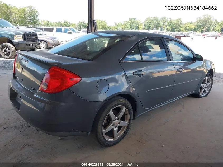 2008 Pontiac G6 VIN: 1G2ZG57N684184662 Lot: 40226373