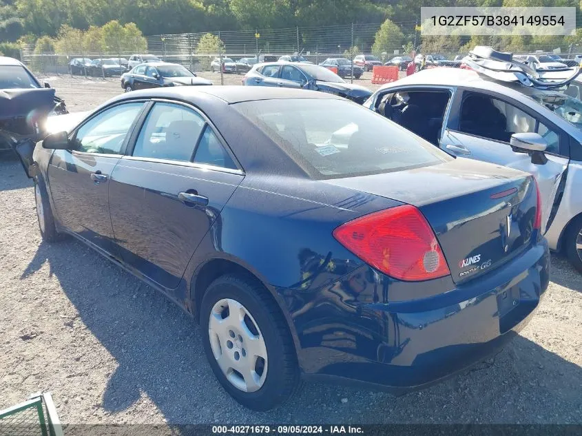 2008 Pontiac G6 Value Leader/Base VIN: 1G2ZF57B384149554 Lot: 40271679