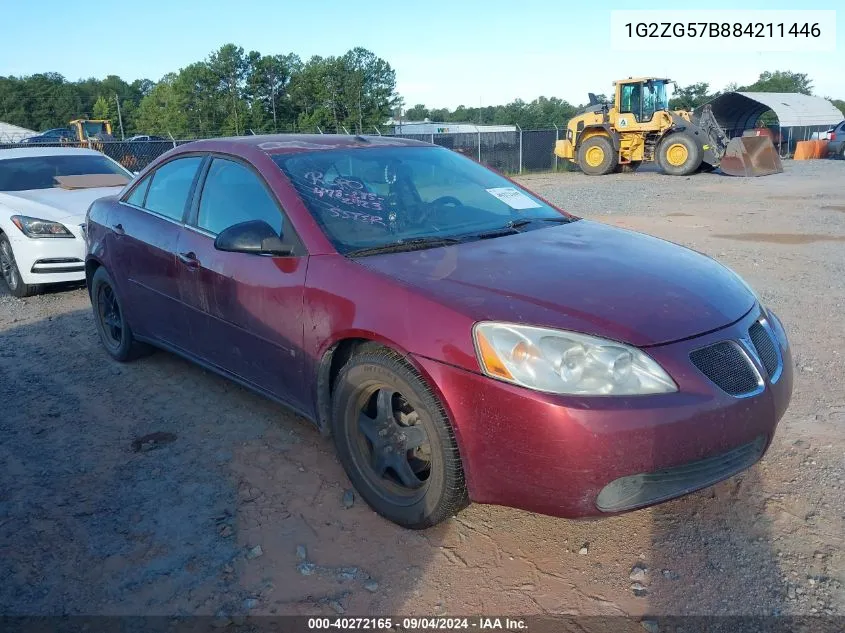 2008 Pontiac G6 VIN: 1G2ZG57B884211446 Lot: 40272165