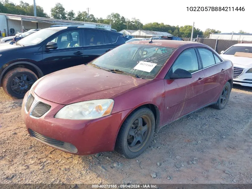 2008 Pontiac G6 VIN: 1G2ZG57B884211446 Lot: 40272165