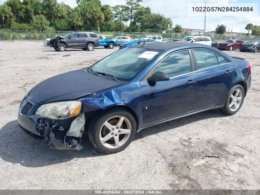 2008 Pontiac G6 VIN: 1G2ZG57N284254884 Lot: 40296552