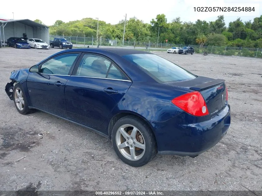 2008 Pontiac G6 VIN: 1G2ZG57N284254884 Lot: 40296552