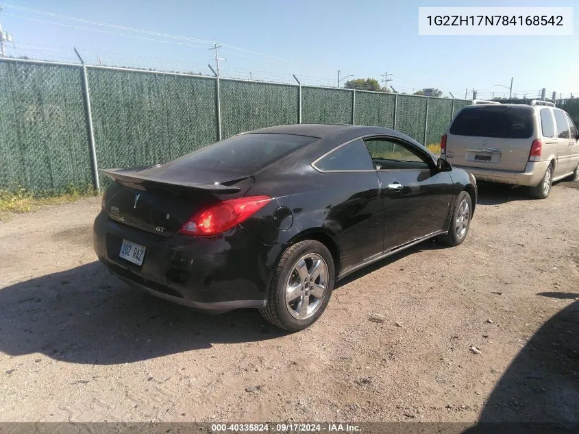 1G2ZH17N784168542 2008 Pontiac G6 Gt