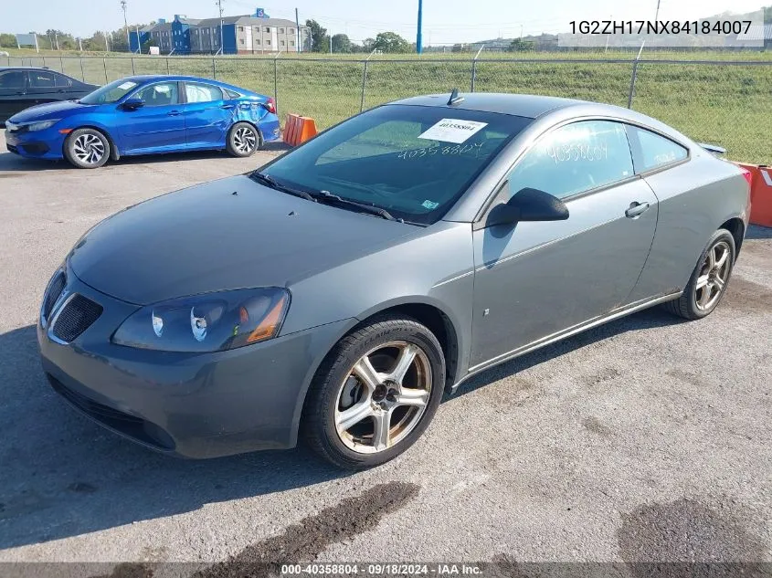 2008 Pontiac G6 Gt VIN: 1G2ZH17NX84184007 Lot: 40358804