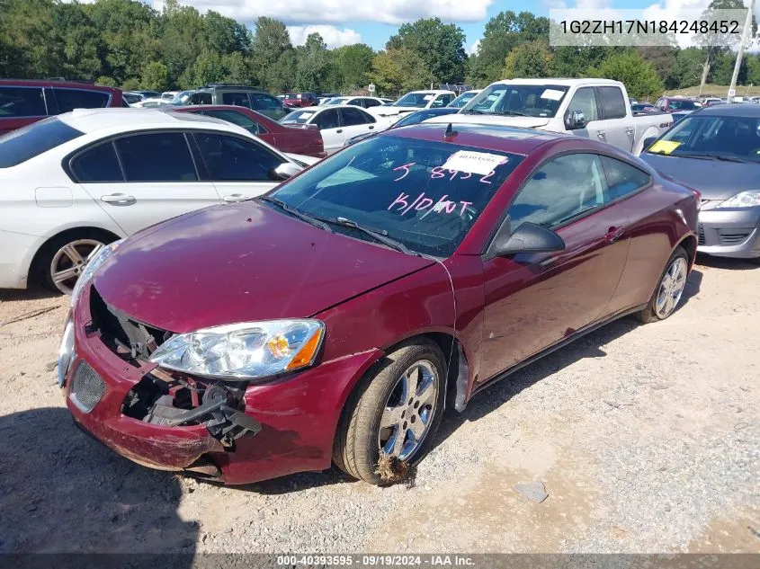 2008 Pontiac G6 Gt VIN: 1G2ZH17N184248452 Lot: 40393595