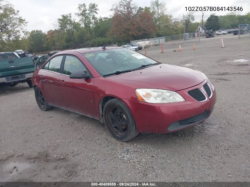 2008 Pontiac G6 Se VIN: 1G2ZG57B084143546 Lot: 40409559