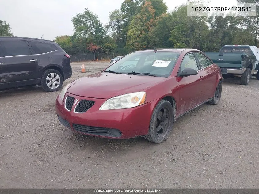 2008 Pontiac G6 Se VIN: 1G2ZG57B084143546 Lot: 40409559