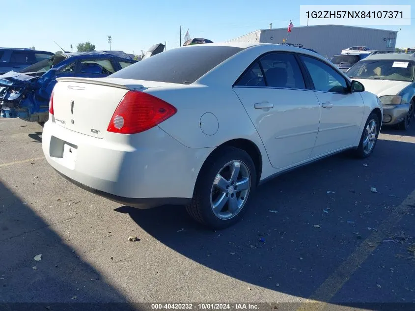 2008 Pontiac G6 Gt VIN: 1G2ZH57NX84107371 Lot: 40420232