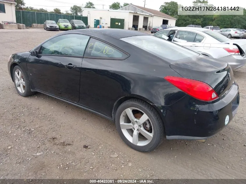 1G2ZH17N284181442 2008 Pontiac G6 Gt