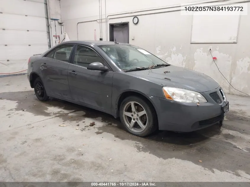 2008 Pontiac G6 VIN: 1G2ZG57N384193772 Lot: 40441765