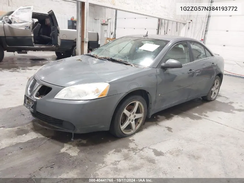 2008 Pontiac G6 VIN: 1G2ZG57N384193772 Lot: 40441765