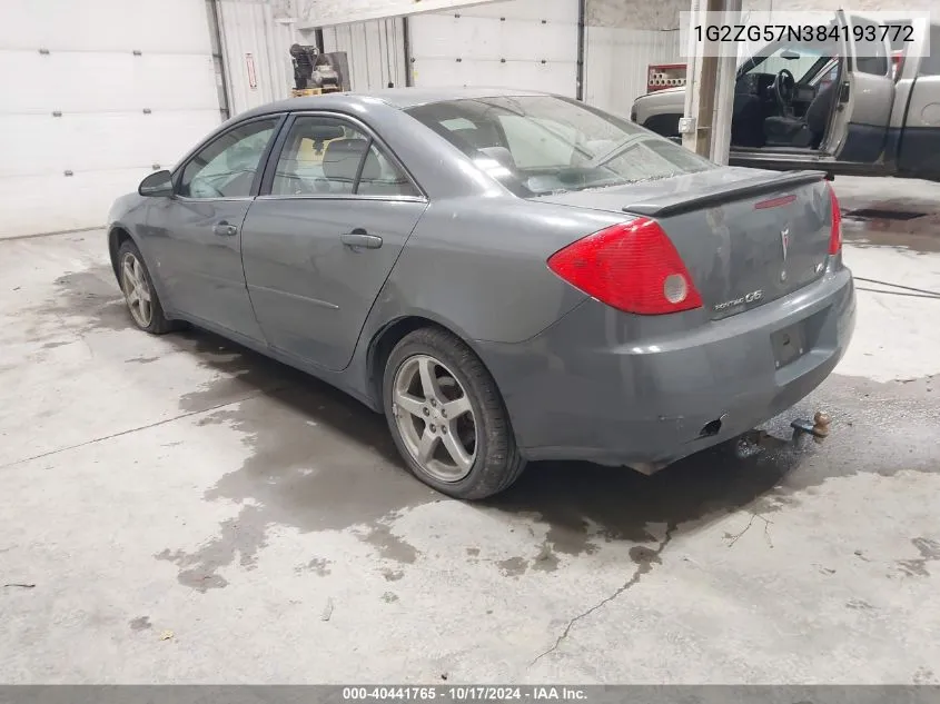 2008 Pontiac G6 VIN: 1G2ZG57N384193772 Lot: 40441765