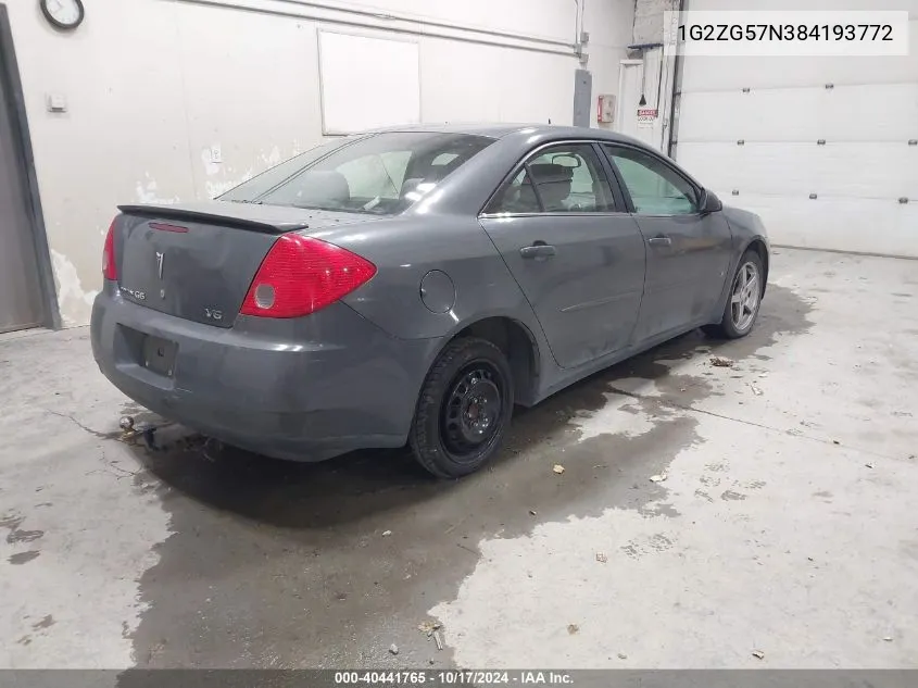 2008 Pontiac G6 VIN: 1G2ZG57N384193772 Lot: 40441765