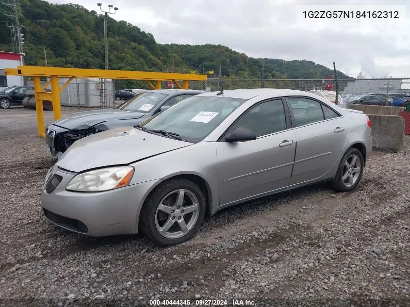 2008 Pontiac G6 VIN: 1G2ZG57N184162312 Lot: 40444345