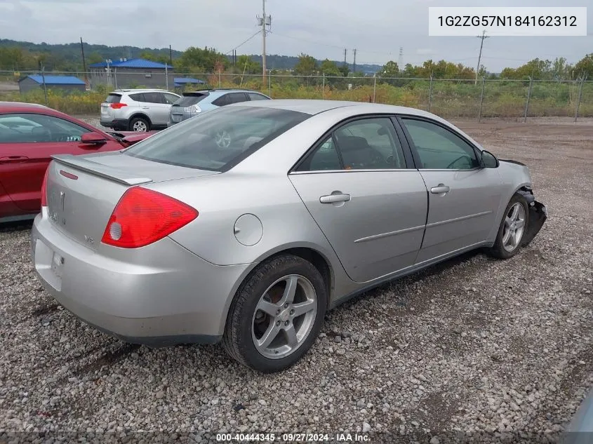 2008 Pontiac G6 VIN: 1G2ZG57N184162312 Lot: 40444345