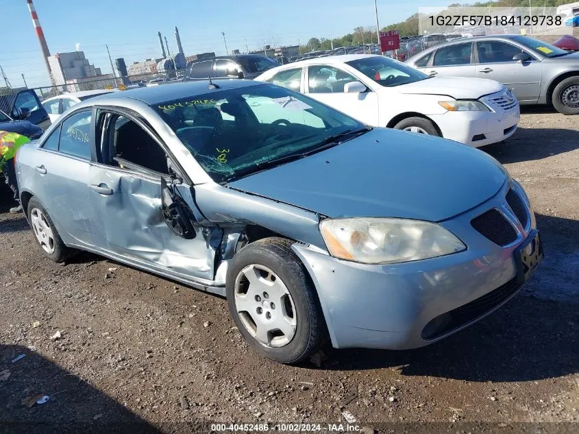 2008 Pontiac G6 Value Leader VIN: 1G2ZF57B184129738 Lot: 40452486