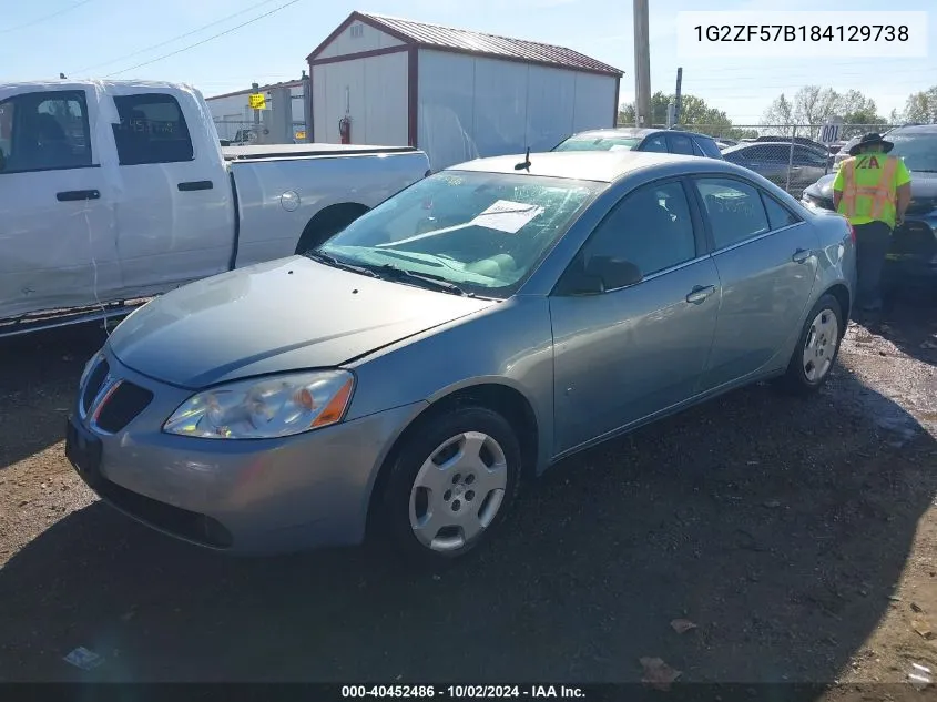 2008 Pontiac G6 Value Leader VIN: 1G2ZF57B184129738 Lot: 40452486