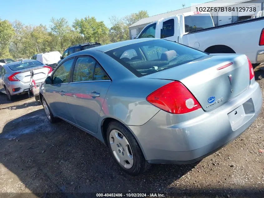 2008 Pontiac G6 Value Leader VIN: 1G2ZF57B184129738 Lot: 40452486