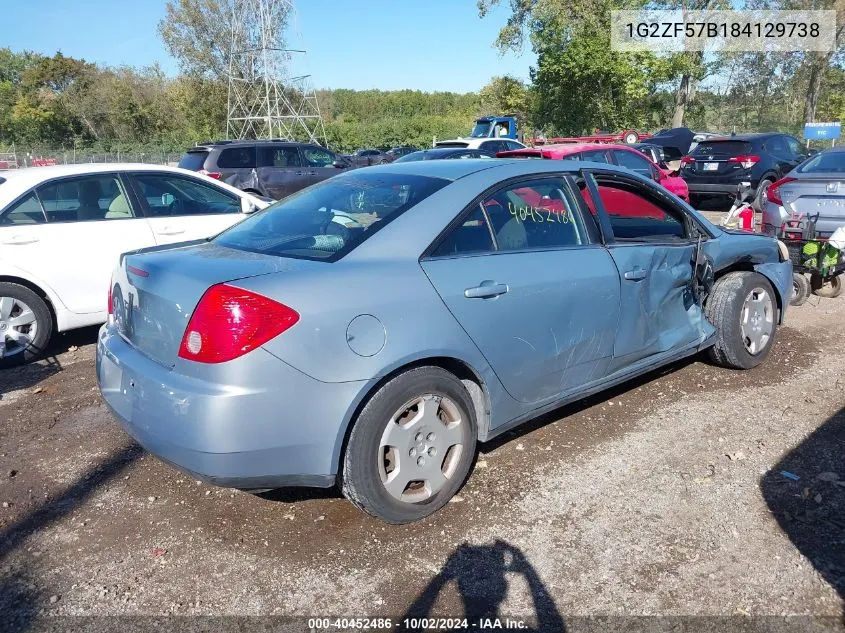 2008 Pontiac G6 Value Leader VIN: 1G2ZF57B184129738 Lot: 40452486