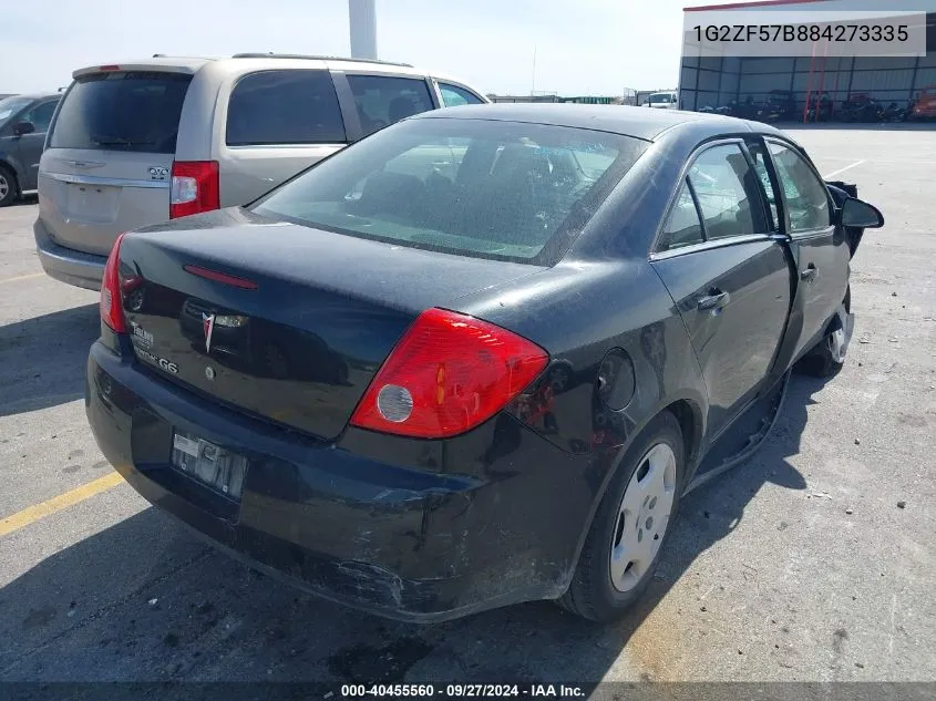 2008 Pontiac G6 Value Leader VIN: 1G2ZF57B884273335 Lot: 40455560