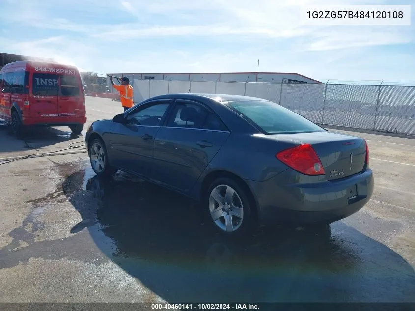 2008 Pontiac G6 VIN: 1G2ZG57B484120108 Lot: 40460141