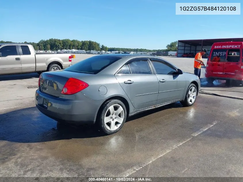 2008 Pontiac G6 VIN: 1G2ZG57B484120108 Lot: 40460141