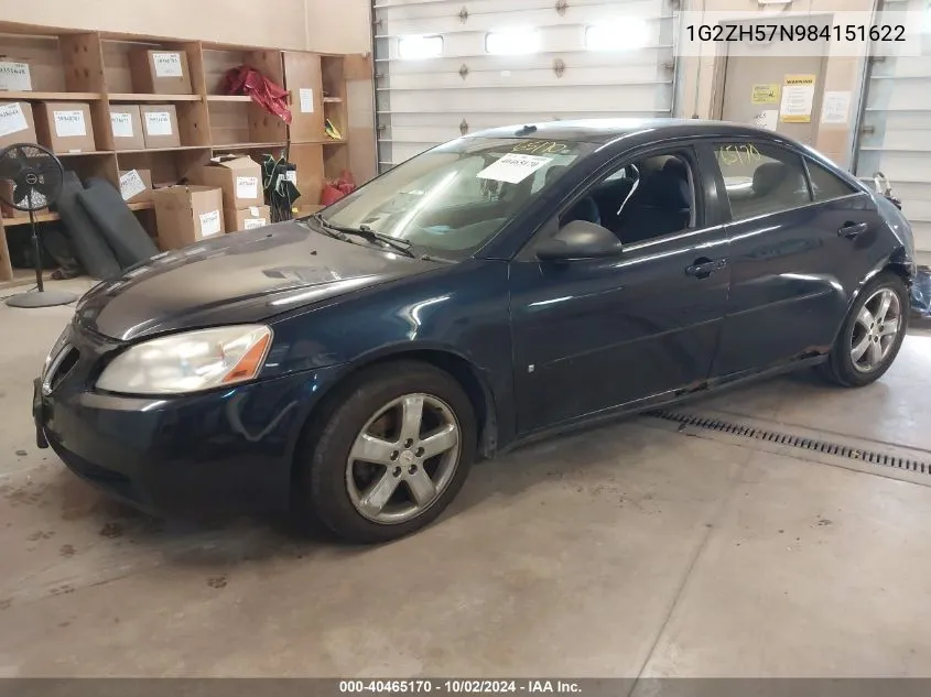 2008 Pontiac G6 Gt VIN: 1G2ZH57N984151622 Lot: 40465170