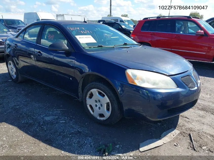 2008 Pontiac G6 Value Leader VIN: 1G2ZF57B684109047 Lot: 40474691