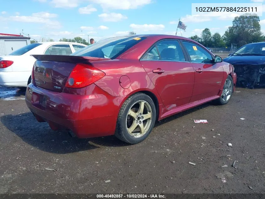 2008 Pontiac G6 Gxp VIN: 1G2ZM577884225111 Lot: 40492857