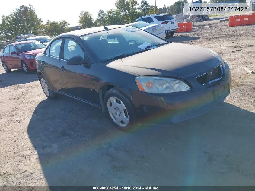 2008 Pontiac G6 Value Leader VIN: 1G2ZF57B084247425 Lot: 40504254