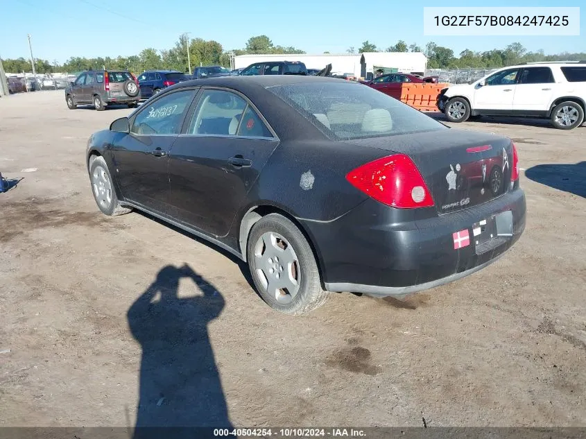 2008 Pontiac G6 Value Leader VIN: 1G2ZF57B084247425 Lot: 40504254