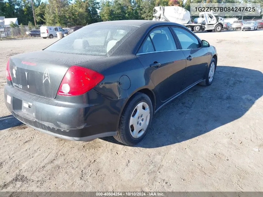 2008 Pontiac G6 Value Leader VIN: 1G2ZF57B084247425 Lot: 40504254