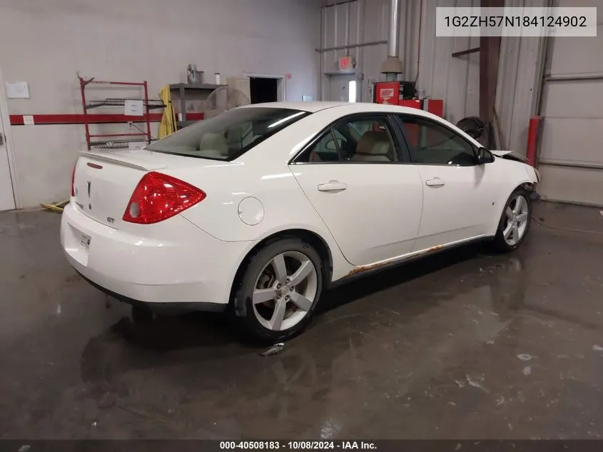 2008 Pontiac G6 Gt VIN: 1G2ZH57N184124902 Lot: 40508183