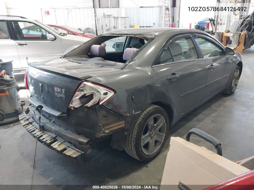 2008 Pontiac G6 VIN: 1G2ZG57B684126492 Lot: 40525026