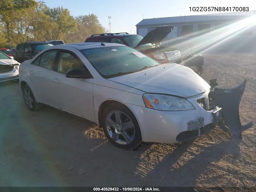 2008 Pontiac G6 VIN: 1G2ZG57N884170083 Lot: 40529432