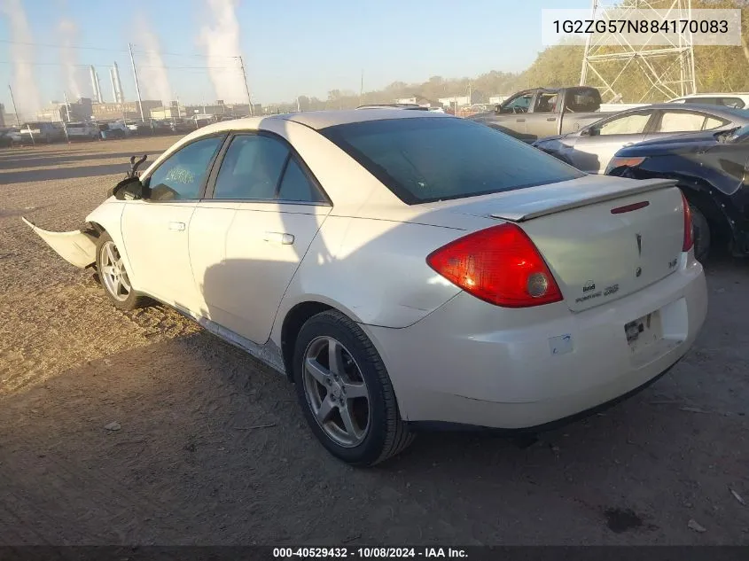 2008 Pontiac G6 VIN: 1G2ZG57N884170083 Lot: 40529432