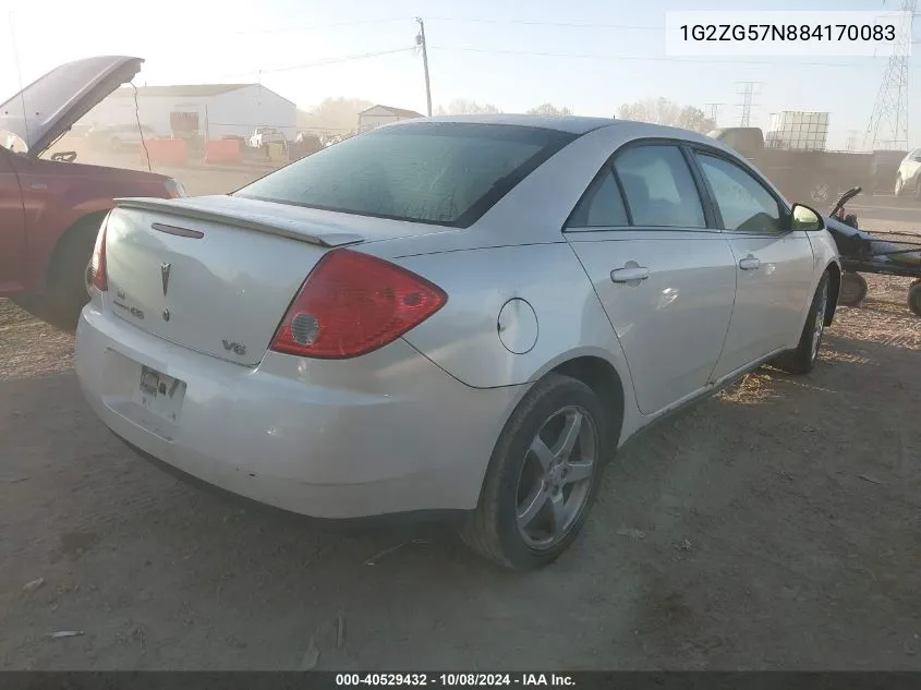 2008 Pontiac G6 VIN: 1G2ZG57N884170083 Lot: 40529432