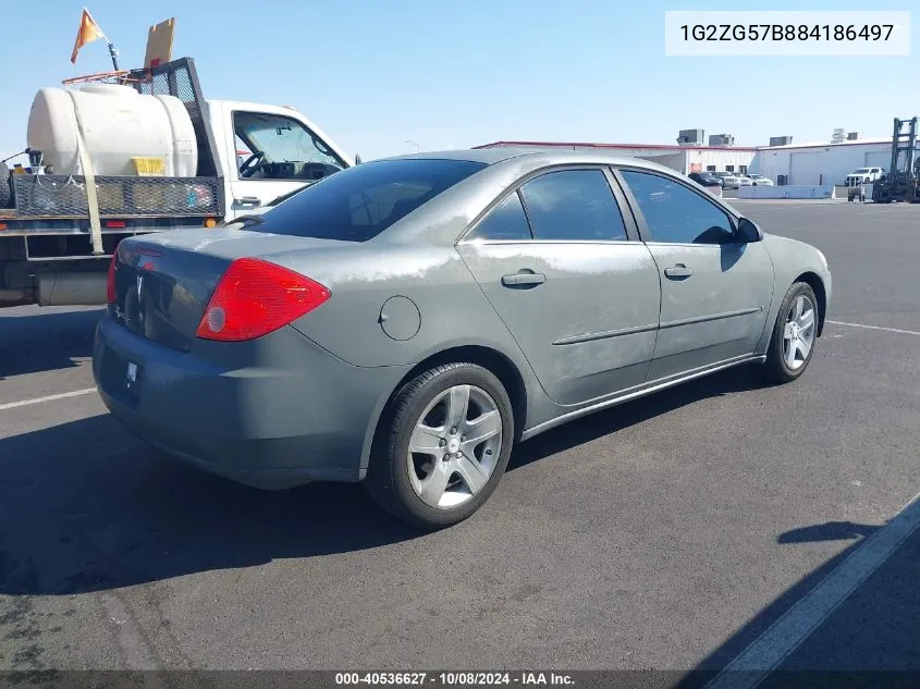 2008 Pontiac G6 VIN: 1G2ZG57B884186497 Lot: 40536627