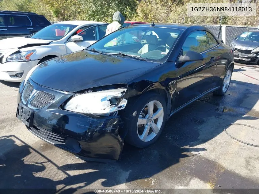 2008 Pontiac G6 Gt VIN: 1G2ZH36N984118013 Lot: 40586749