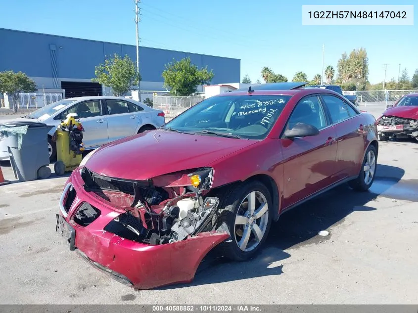 2008 Pontiac G6 Gt VIN: 1G2ZH57N484147042 Lot: 40588852