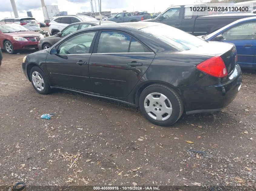 2008 Pontiac G6 Value Leader VIN: 1G2ZF57B284130400 Lot: 40599916