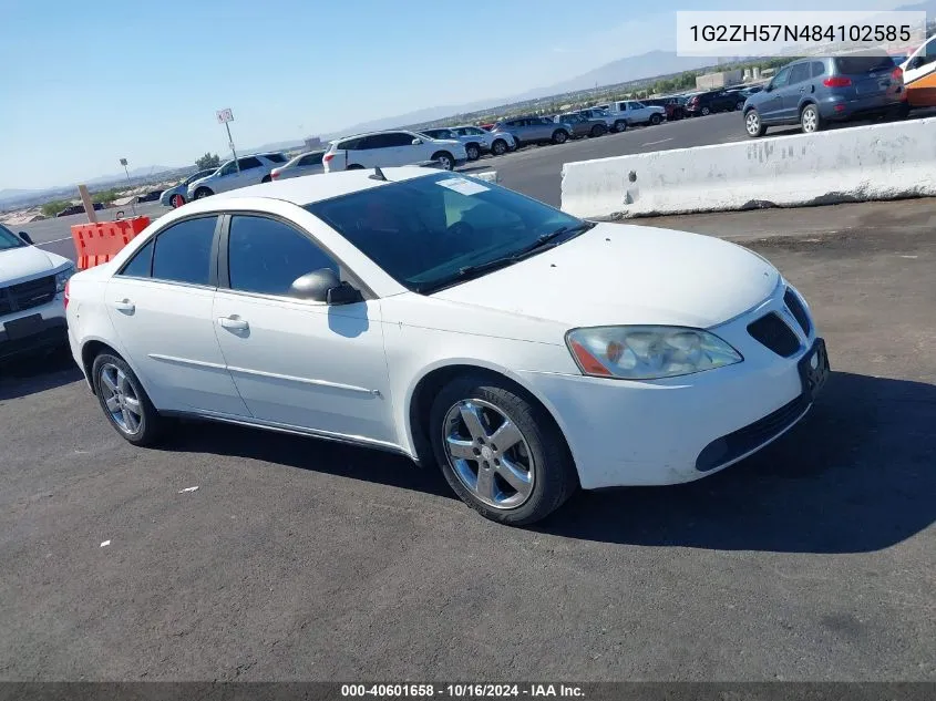 2008 Pontiac G6 Gt VIN: 1G2ZH57N484102585 Lot: 40601658