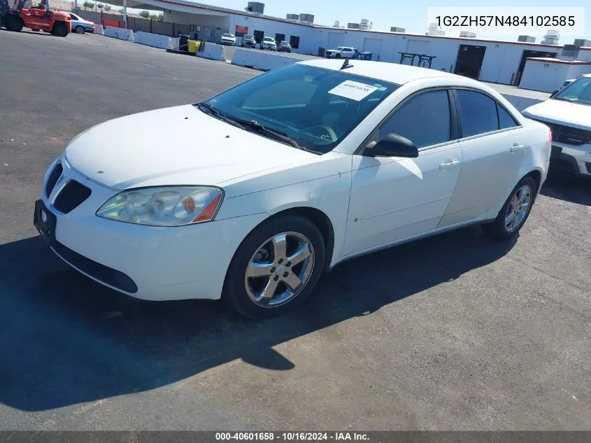 2008 Pontiac G6 Gt VIN: 1G2ZH57N484102585 Lot: 40601658