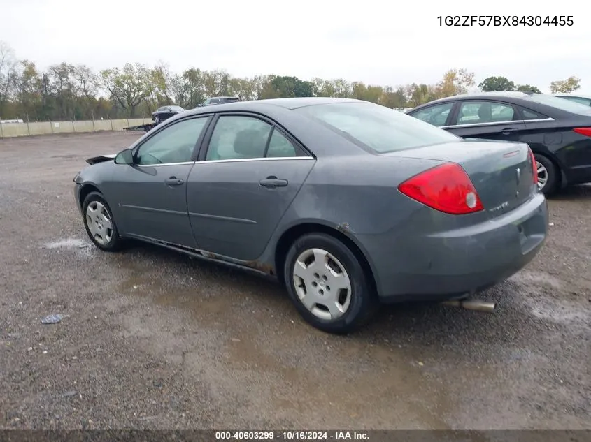 1G2ZF57BX84304455 2008 Pontiac G6 Value Leader