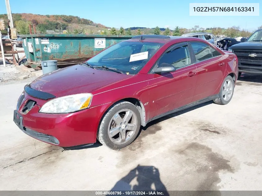 2008 Pontiac G6 Gt VIN: 1G2ZH57N684163341 Lot: 40608795