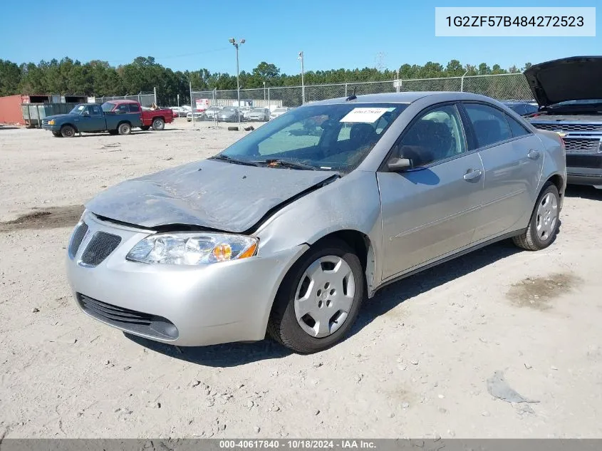 2008 Pontiac G6 Value Leader VIN: 1G2ZF57B484272523 Lot: 40617840