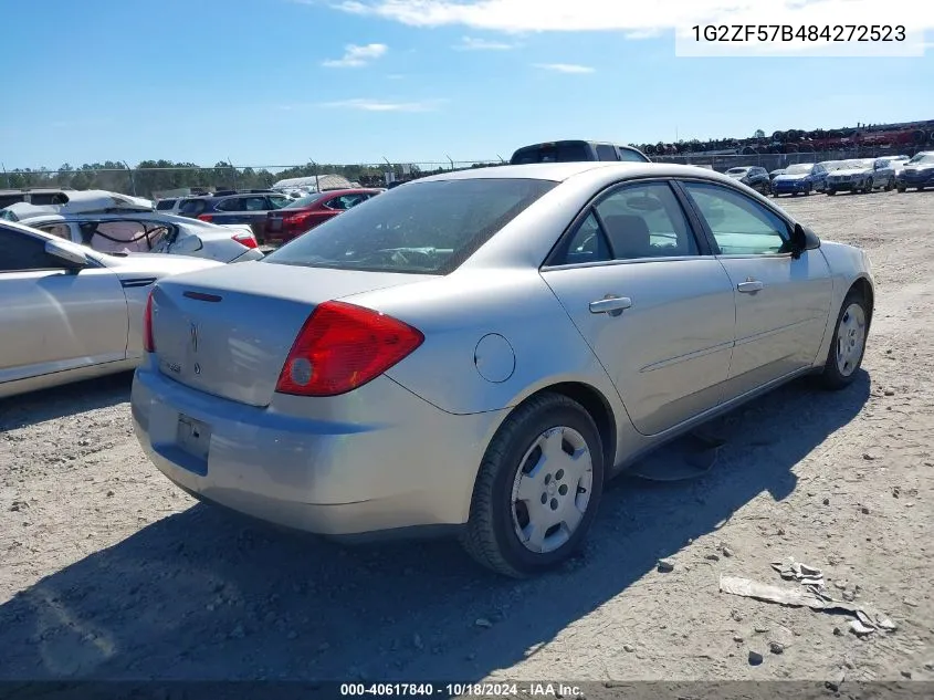 2008 Pontiac G6 Value Leader VIN: 1G2ZF57B484272523 Lot: 40617840