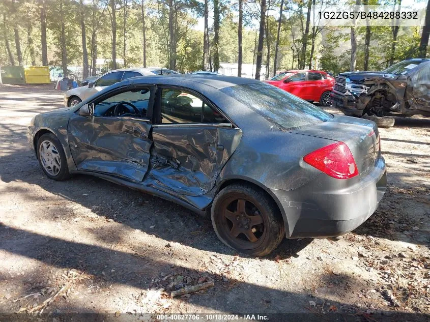 2008 Pontiac G6 VIN: 1G2ZG57B484288332 Lot: 40627706