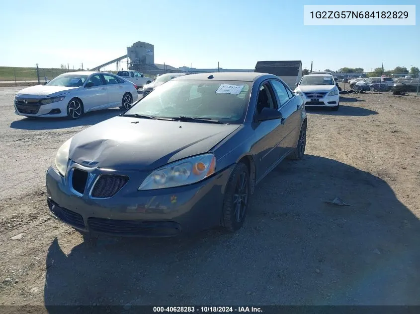 2008 Pontiac G6 VIN: 1G2ZG57N684182829 Lot: 40628283